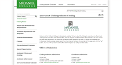 Desktop Screenshot of catalog.mcdaniel.edu