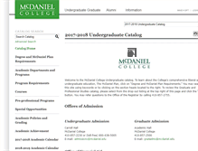 Tablet Screenshot of catalog.mcdaniel.edu